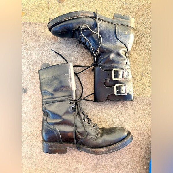 Ralph Lauren Collection Italy Made Black Leather Vibram Boots Size 7