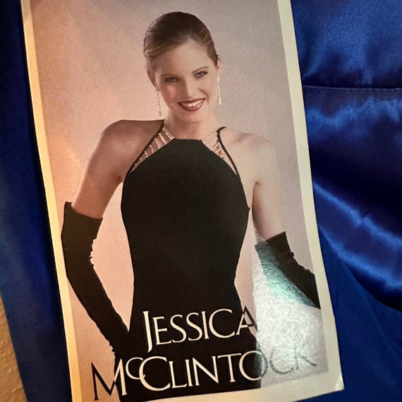 VINTAGE NWT Jessica McClintock taffeta blue gown - image 6