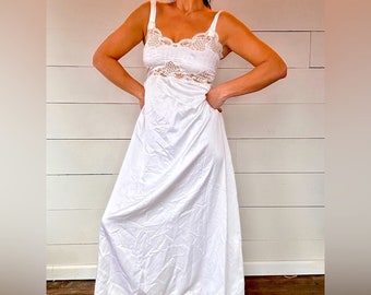 Vintage Eve Stillman New York White Lace Nightgown S