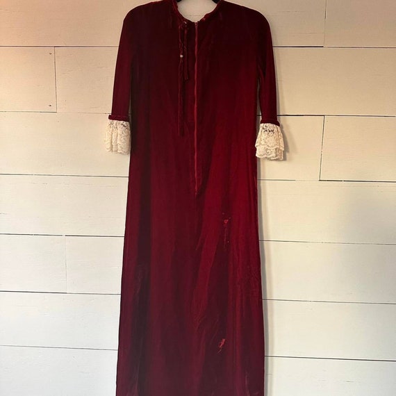 1960s Velvet Maxi Dress LORRIE DEB Burgundy Velve… - image 6