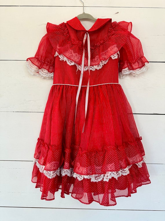 Vintage Marthas Miniatures Red Party Dress size 6