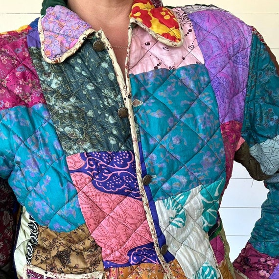 Vintage reversible patchwork jacket - image 3