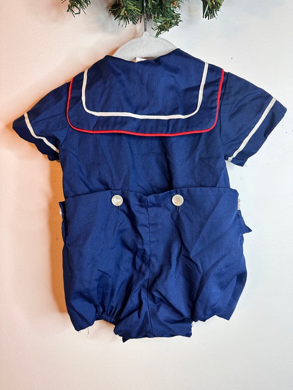 Sailor Romper, 1960s, Blue and Red, Baby Boy and … - image 6