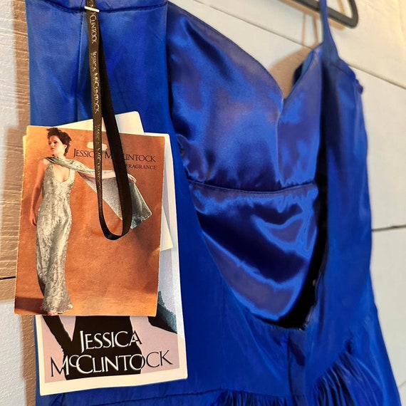 VINTAGE NWT Jessica McClintock taffeta blue gown - image 5