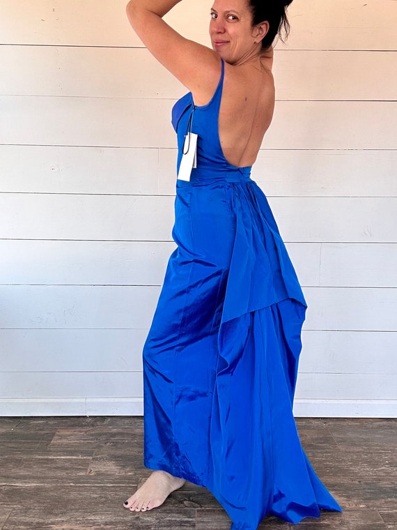 VINTAGE NWT Jessica McClintock taffeta blue gown - image 4