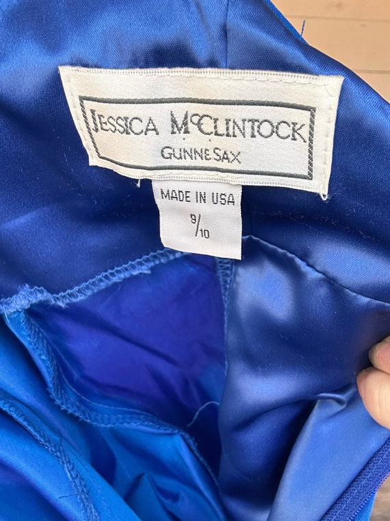 VINTAGE NWT Jessica McClintock taffeta blue gown - image 10