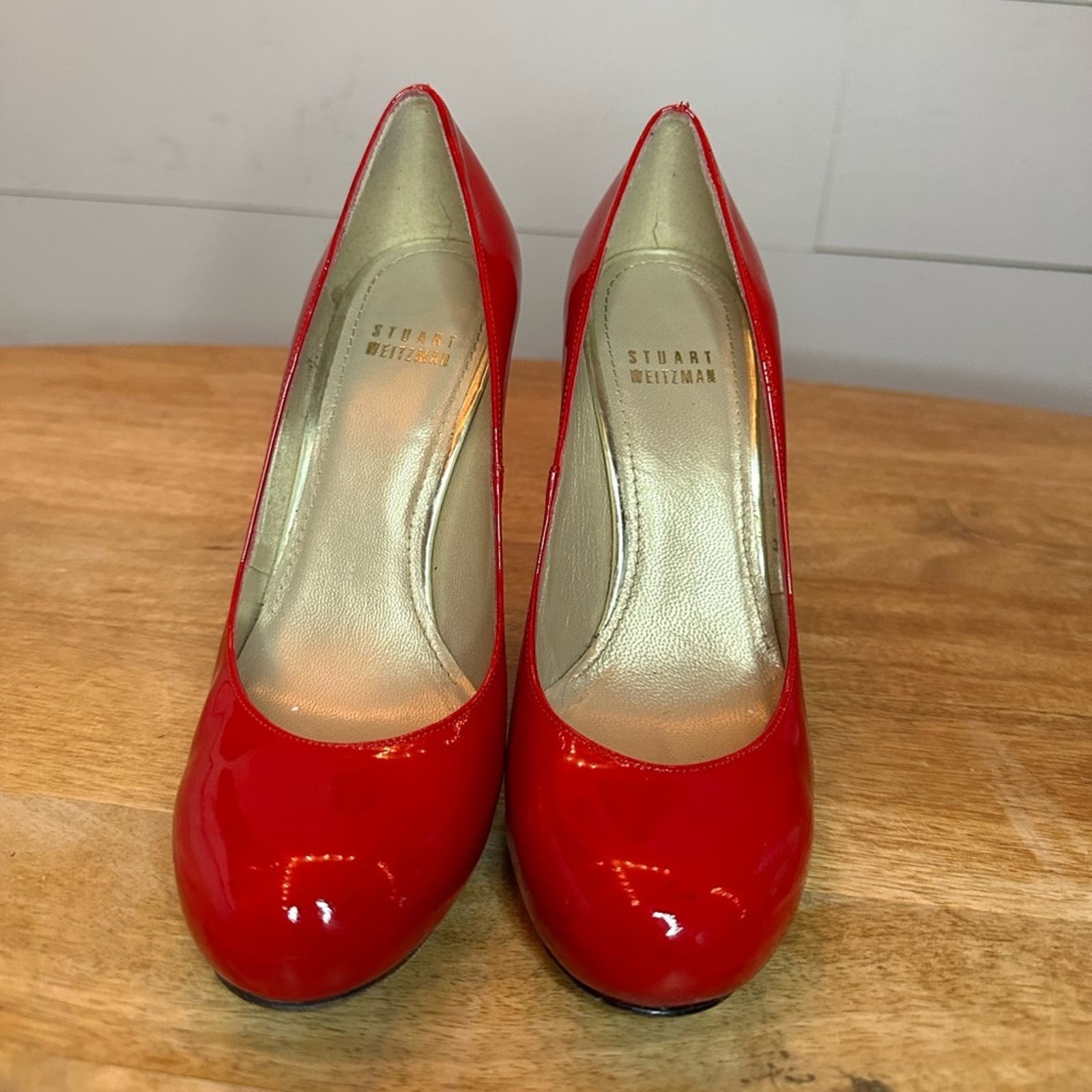 Stuart Weitzman Red Patent Leather Pumps 6 Etsy UK