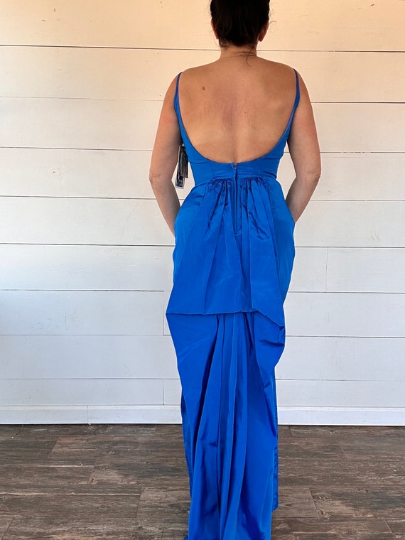 VINTAGE NWT Jessica McClintock taffeta blue gown - image 3