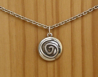 Collar colgante de espiral de plata