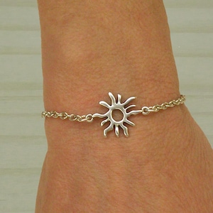 Silver sun bracelet, Silver bracelet, Sun bracelet, Adjustable bracelet