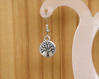 Pendientes de plata con el árbol de la vida, hipoalergénicos.