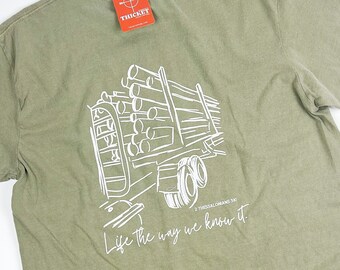 Load of Logs Log Truck Khaki Tan Comfort Color T-Shirt