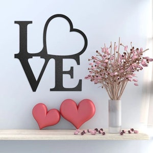 Decorative Love Metal Sign • Custom Home Steel Sign • Door Hanger Wall Decor • Modern Wall Hanging Gift Ideas • Indoor & Outdoor Wall Art