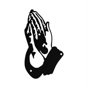 Betende Hände Stahlschild • Religiöse Metallwandkunst • Christlicher Glaube Wanddekor • Wandbehang Geschenkideen • Minimalistisches Weihnachtskunstwerk