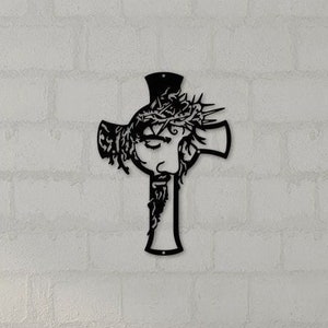 Kruzifix Christus Stahl Kreuz Zeichen • Inspirierende Metall Wandkunst • Religiöse Wanddekoration • Auferstehung Wandbehang • Christliche Glaube Geschenke