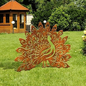 Garden Peacock Metal Signs • Outdoor Rust Steel Yard Art • Animals Lovers Gift Ideas • Decorations For Gardener • Gardening Rusty Ornaments