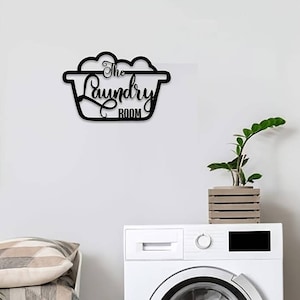 The Laundry Room Metal Sign • Steel Sign For Home Decor • Door Hanger For Her • Wall Hanging Gift Ideas For Wife • Indoor & Outdoor Wall Art