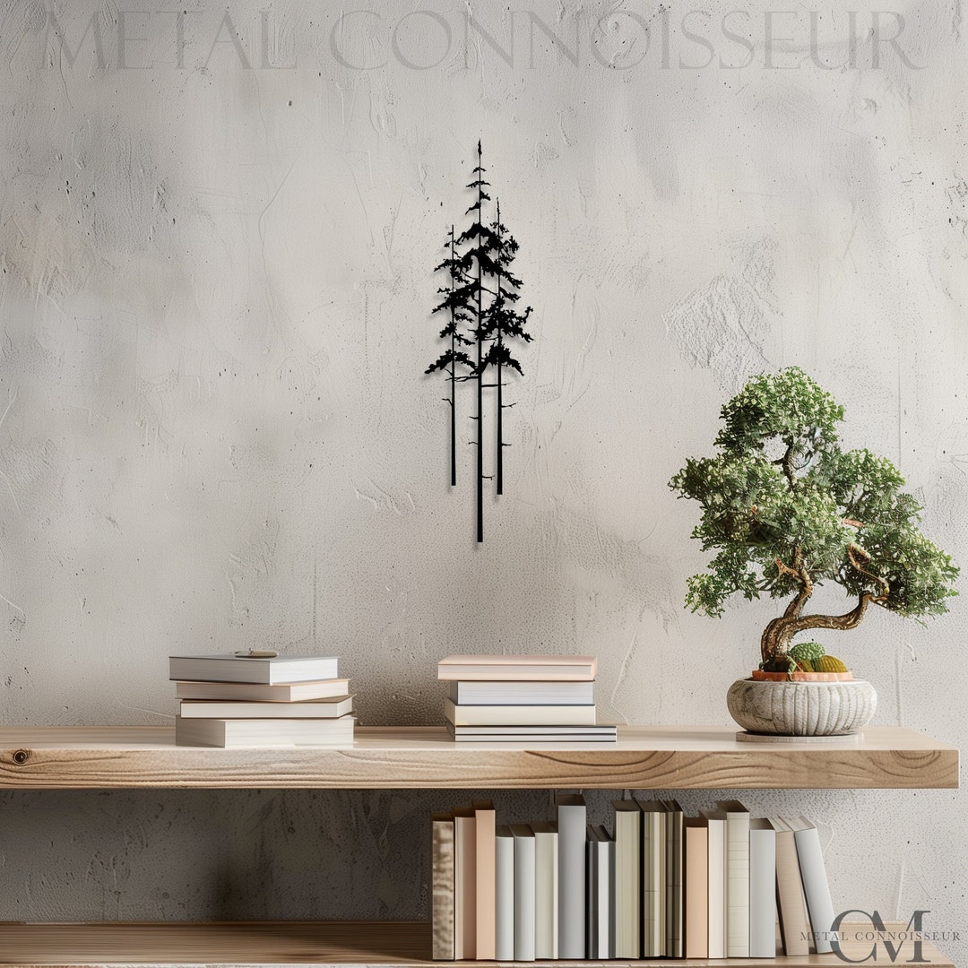 Forest Steel Wall Art • Nature Trees Metal Sculpture • Wall Hanging ...