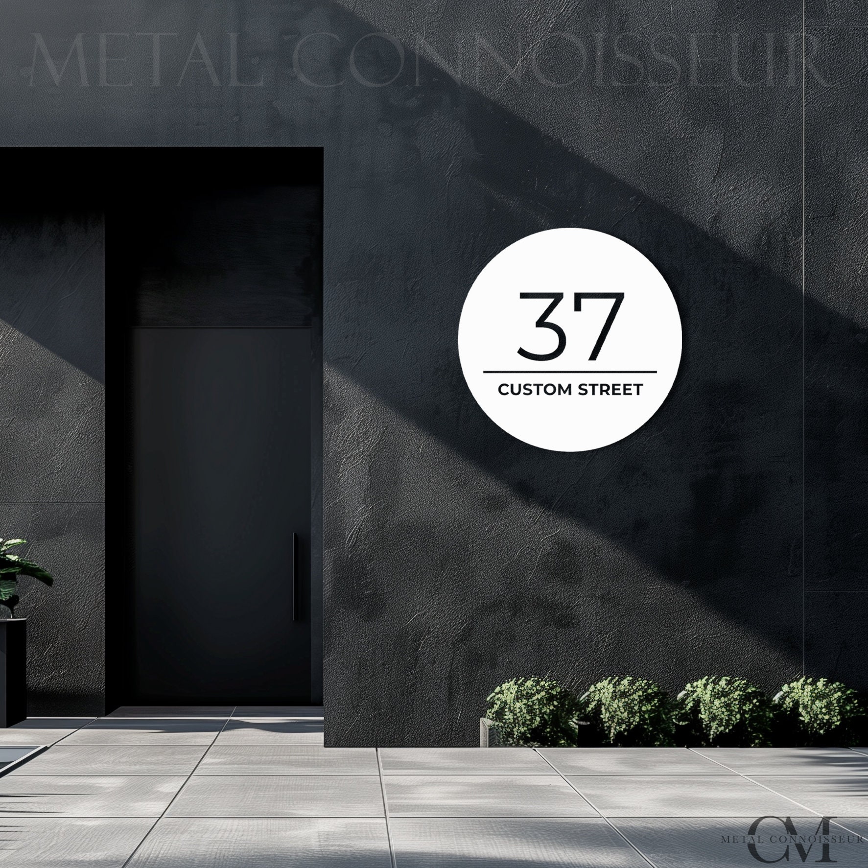 Personalized Modern Steel House Sign • Circle Address Plaque With ...