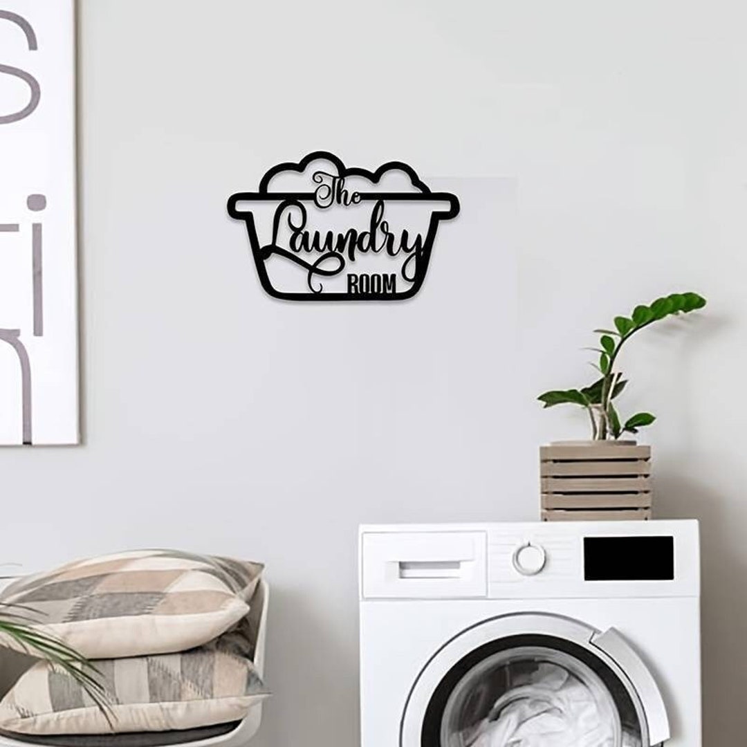 The Laundry Room Metal Sign Steel Sign for Home Decor Door Hanger for