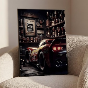 Lightning McQueen & Hudson Hornet, Piston Cup Trophy Room Printable Art