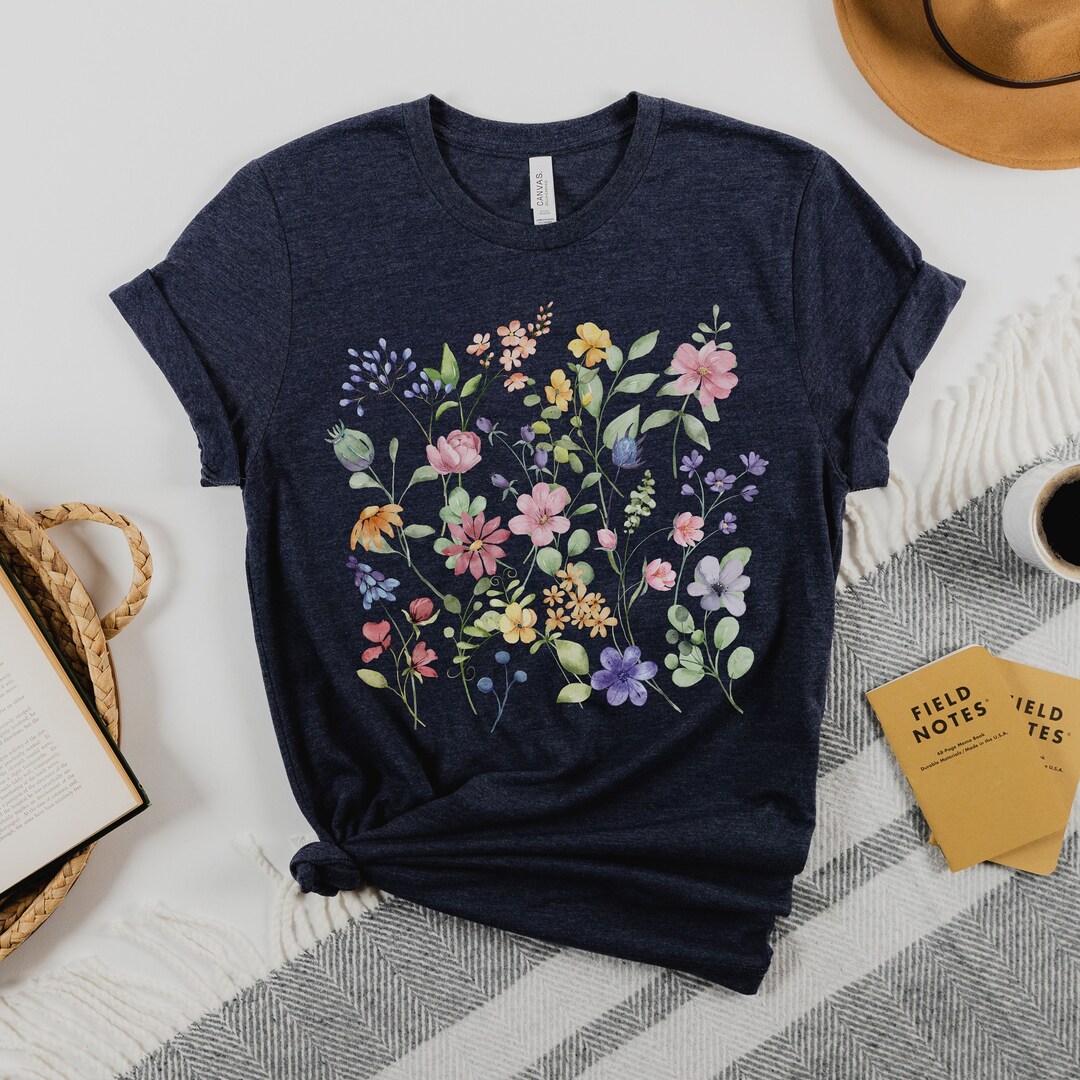 Wildflowers Tshirt, Floral Shirt, Botanical Tshirt, Wildflowers Tee ...