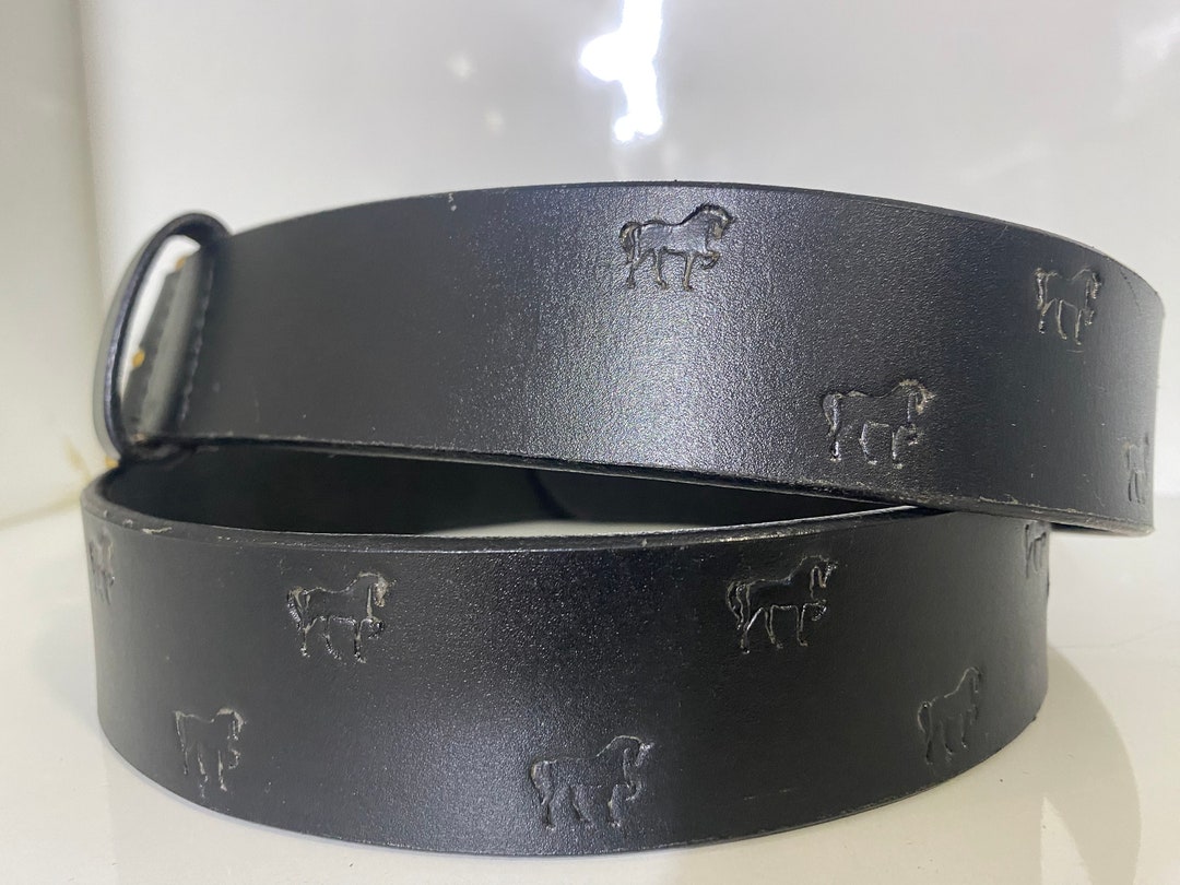 Leather Belt, Horse Engraved Leather Belt, Belt for Horse Lovers Etsy