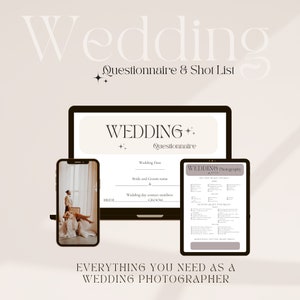 Wedding Photography Shot List Template Wedding Photographer Questionnaire  Photographer Business Form Wedding Photo Questionnaire