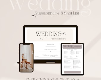 Wedding Photography Shot List Template Wedding Photographer Questionnaire  Photographer Business Form Wedding Photo Questionnaire