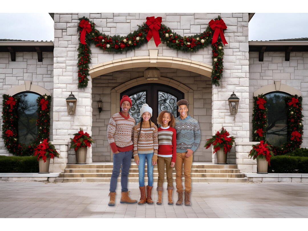 12 Digital Christmas Backdrop Family Digital Background Holiday Card ...