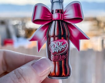 Sticker bouteille Dr Pepper – Noeud rose, sticker Southern Sass