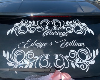 Stickers voiture mariage