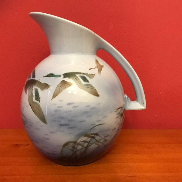 T Lawrence, falcon ware, misty morn, art deco, vintage, jug