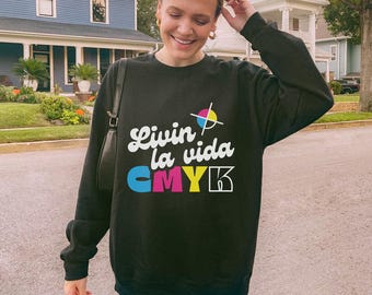 Graphic Design CMYK Crewneck Sweatshirt  - Print Shop Humor