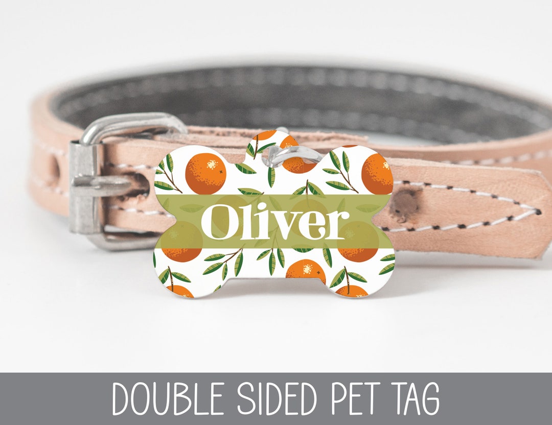 Orange Dog Tag Fruit Pet Name Tag Personalized Dog Tag Etsy