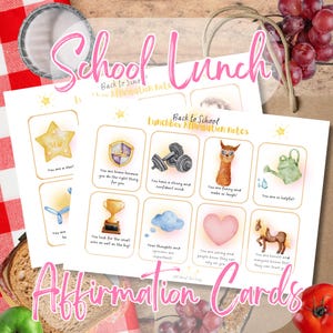 Notes de motivation pour la boîte à lunch de la rentrée scolaire – Cartes d'encouragement à imprimer pour les enfants | Notes positives pour les déjeuners scolaires | Téléchargement instantané