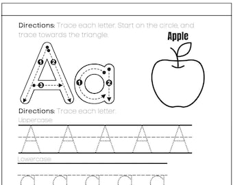 Alphabet Letter Tracing Worksheets: Early Education (Digital Download)