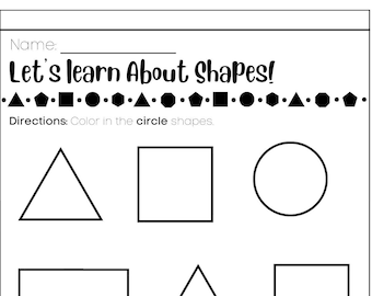Early Educational Shape Coloring Worksheets, Homeschooling shapes practice worksheets, Early Learning preschool shapes activities