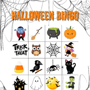 Juego de bingo de Halloween de 30 cartas, actividades navideñas, hojas de trabajo de educación en el hogar, bingo preescolar de aprendizaje temprano