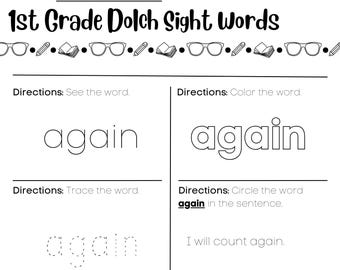 First Grade Dolch Sight Words Worksheets: Printable Reading Practice (PDF)
