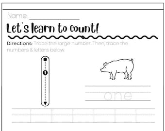 Number Tracing Worksheets: Early Education Practice (Digital Download)