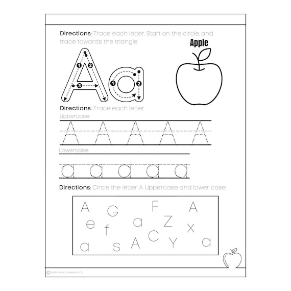 Alphabet Letter Tracing Worksheets: Early Education (Digital Download)