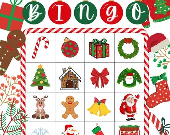 30 Card Christmas Bingo Set, Holiday activities, Homeschooling worksheets, Early Learning preschool bingo
