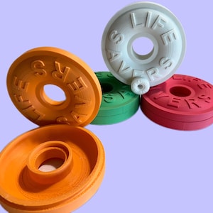 3D Gedruckter 4 ""Life Savers Mint Candy Container - Individuell einstellbar"