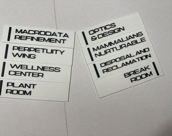 3D Printed Lumon Severance Hall Room Signs Signage Macrodata Refinement