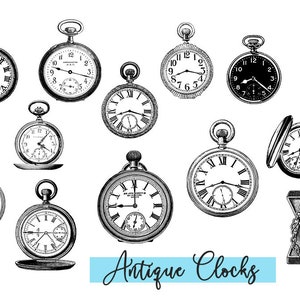 Antike Taschenuhr Uhren Clipart PNG einzelnen Steampunk druckbare Bilder Digital Download