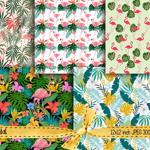 Flamingos 12x12 Inch Papers for Scrapbooking, Journaling, Embelishments ...