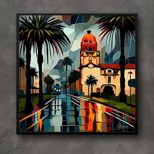 St Augustine Florida Digital Art Print, Historic Downtown Wall Art, Cityscape Art Print, Historic Architecture Artwork, Digital Art Print