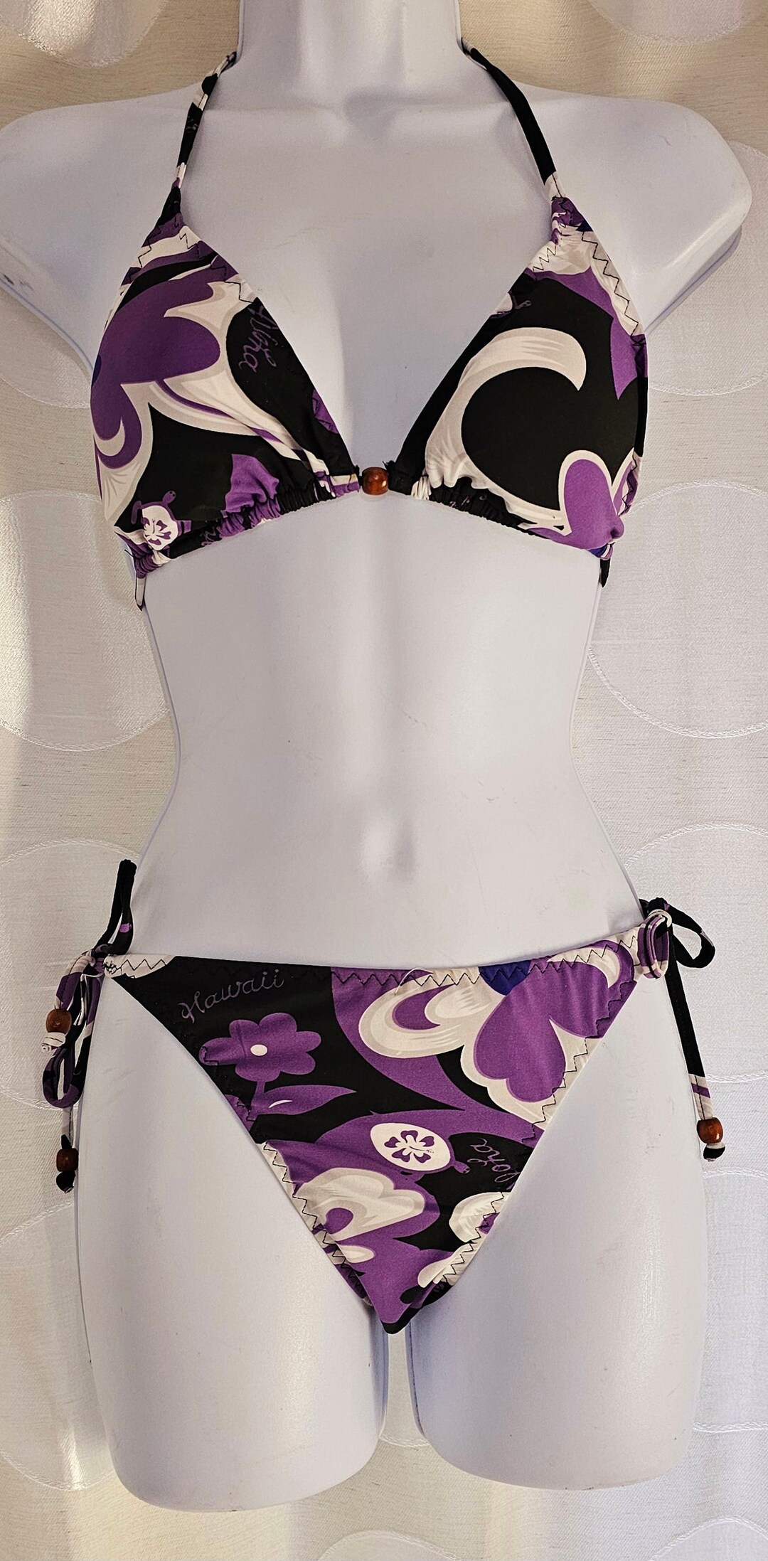 Hawaiian Style Cheeky Strap Back Bikini. Etsy