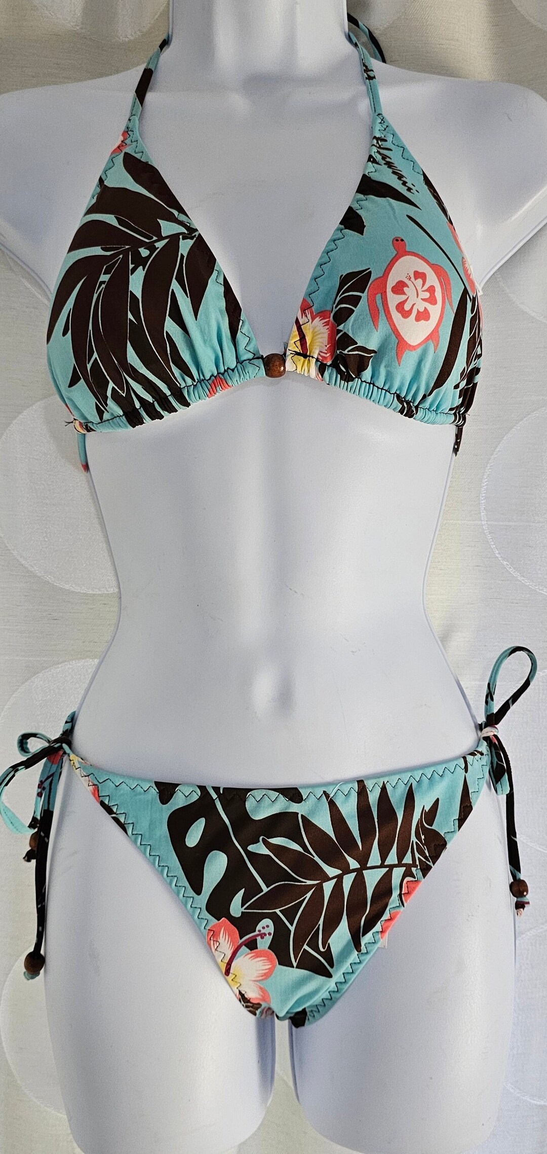 Hawaiian Style Cheeky Strap Back Bikini. Etsy